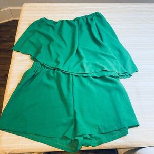 SHEIN Green Women's Short Set with top